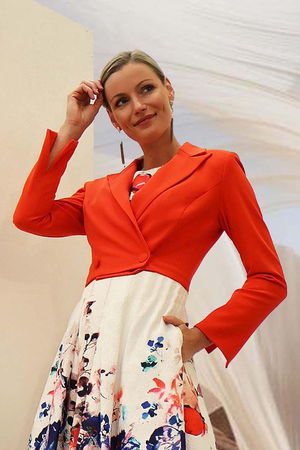 linea raffaelli Cropped red blazer jacket