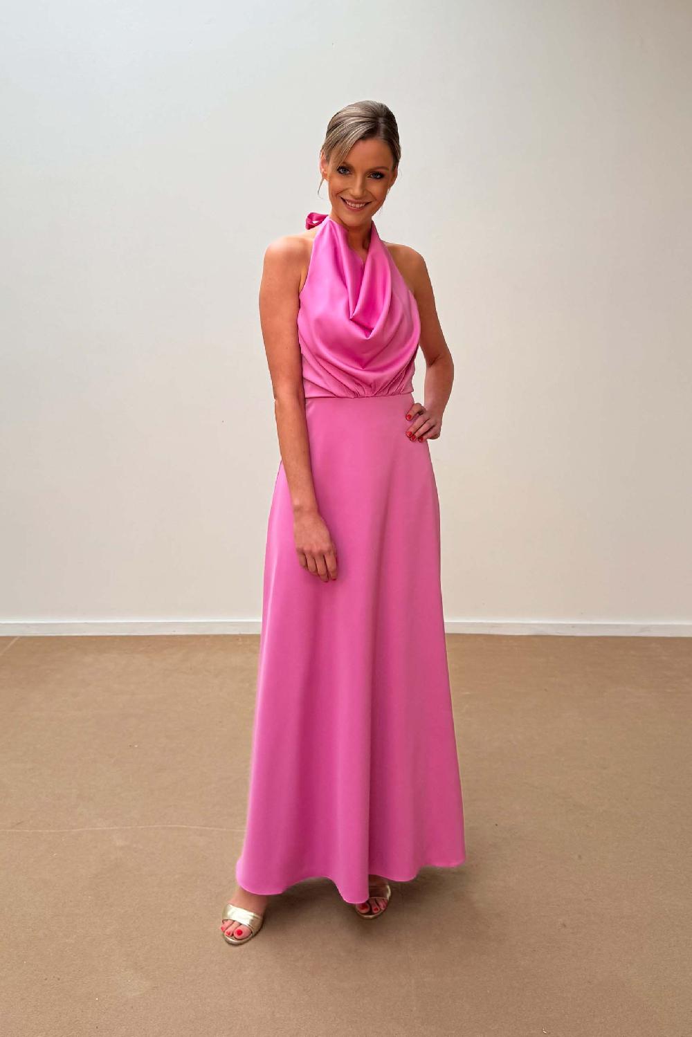 linea raffaelli Fuchsia evening dress