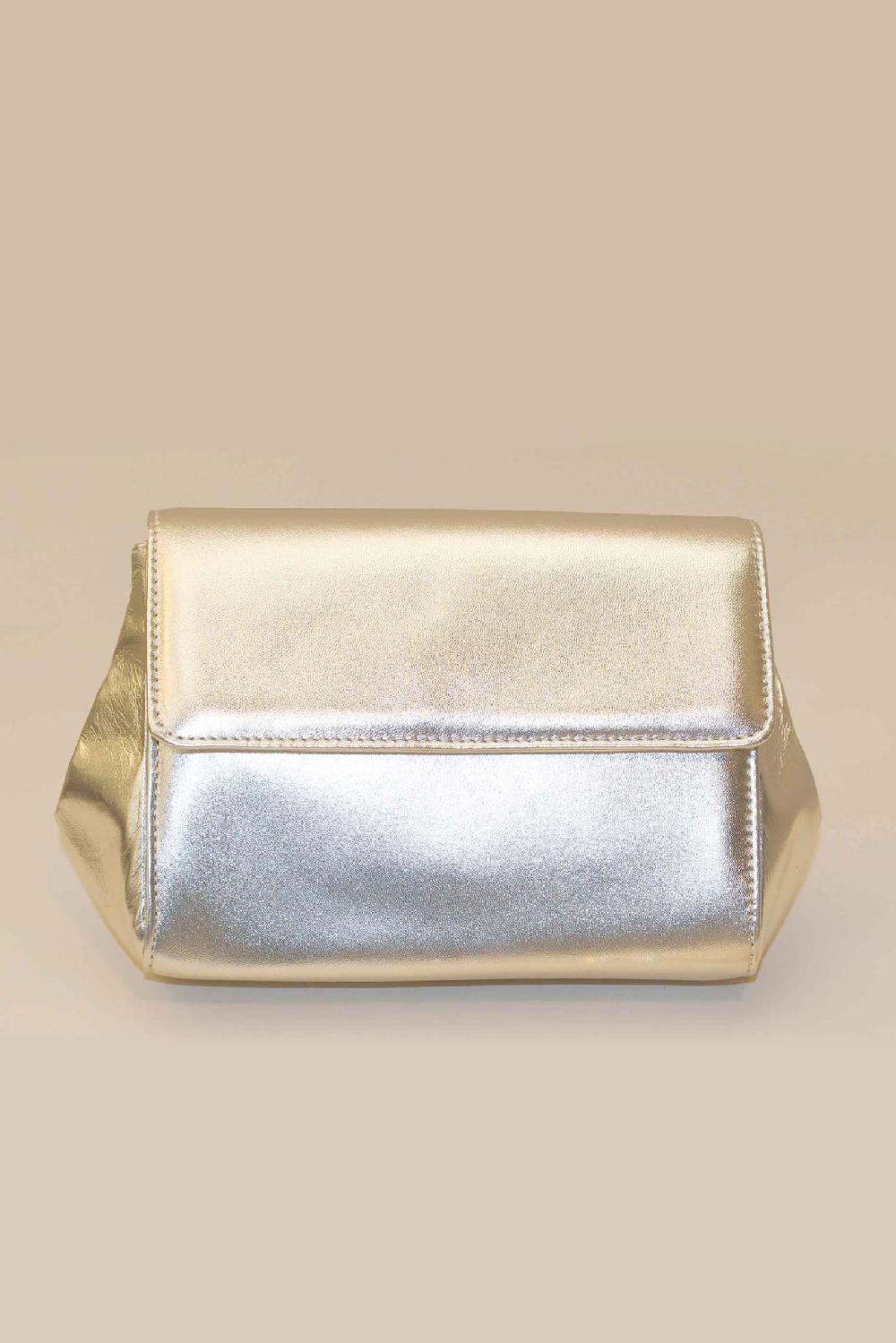 linea raffaelli Gold leather clutch