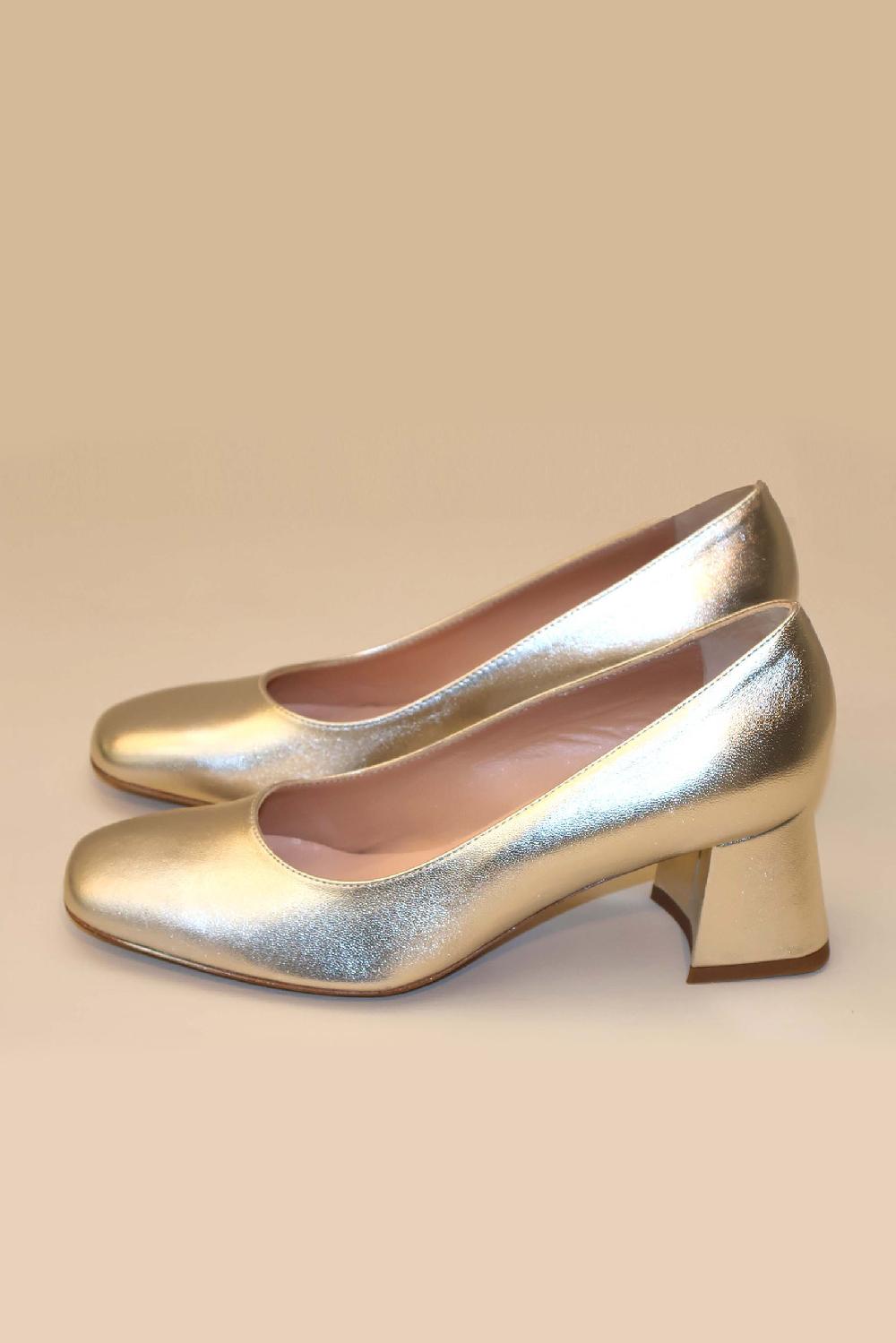 linea raffaelli Gold pumps