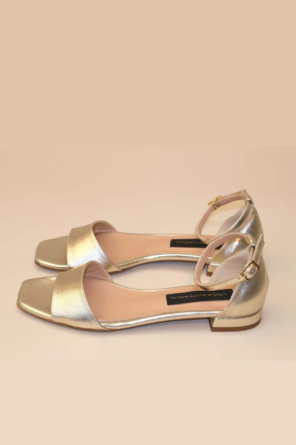 linea raffaelli Gold strappy sandals