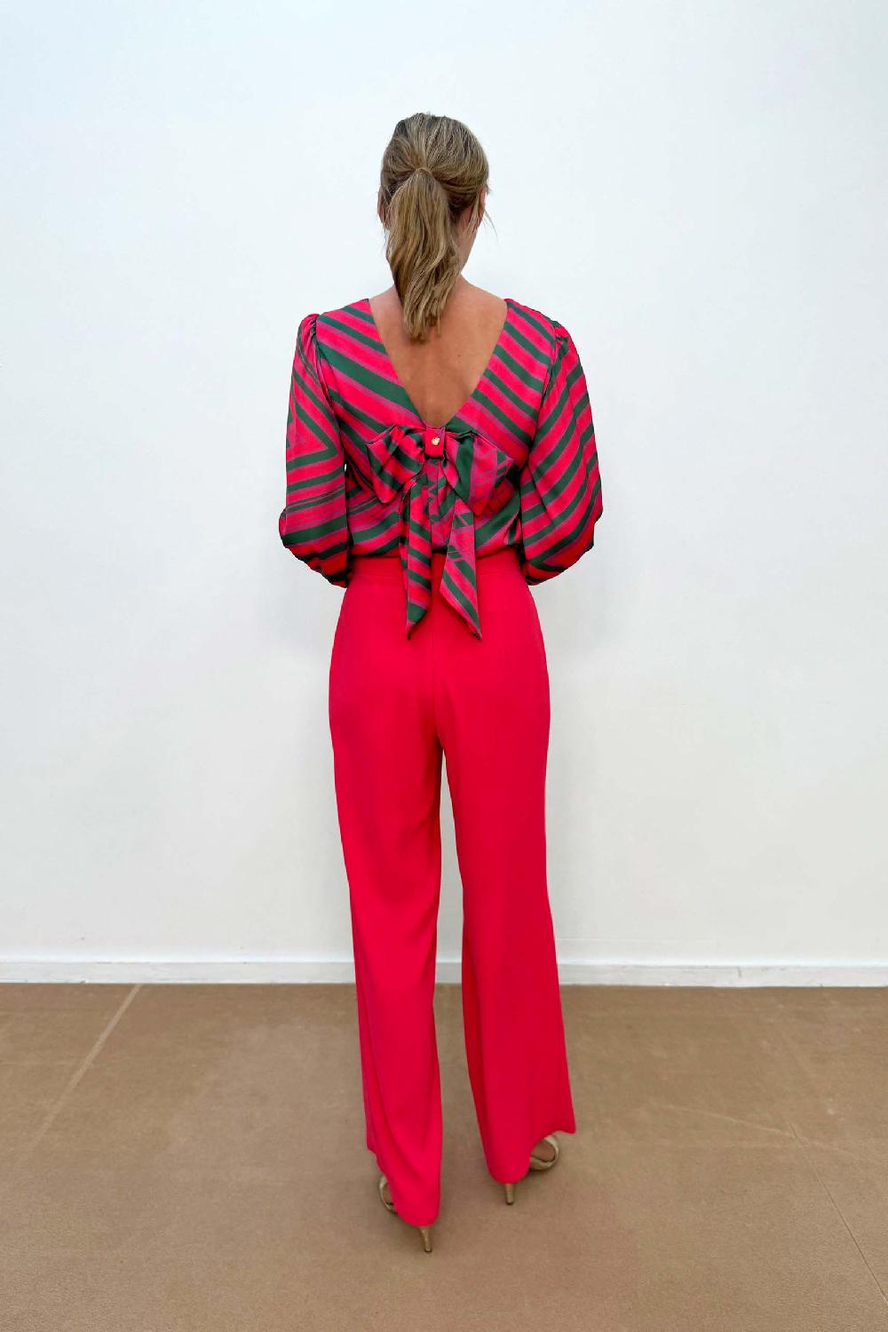 Linea Raffaelli Green & Coral Pantsuit