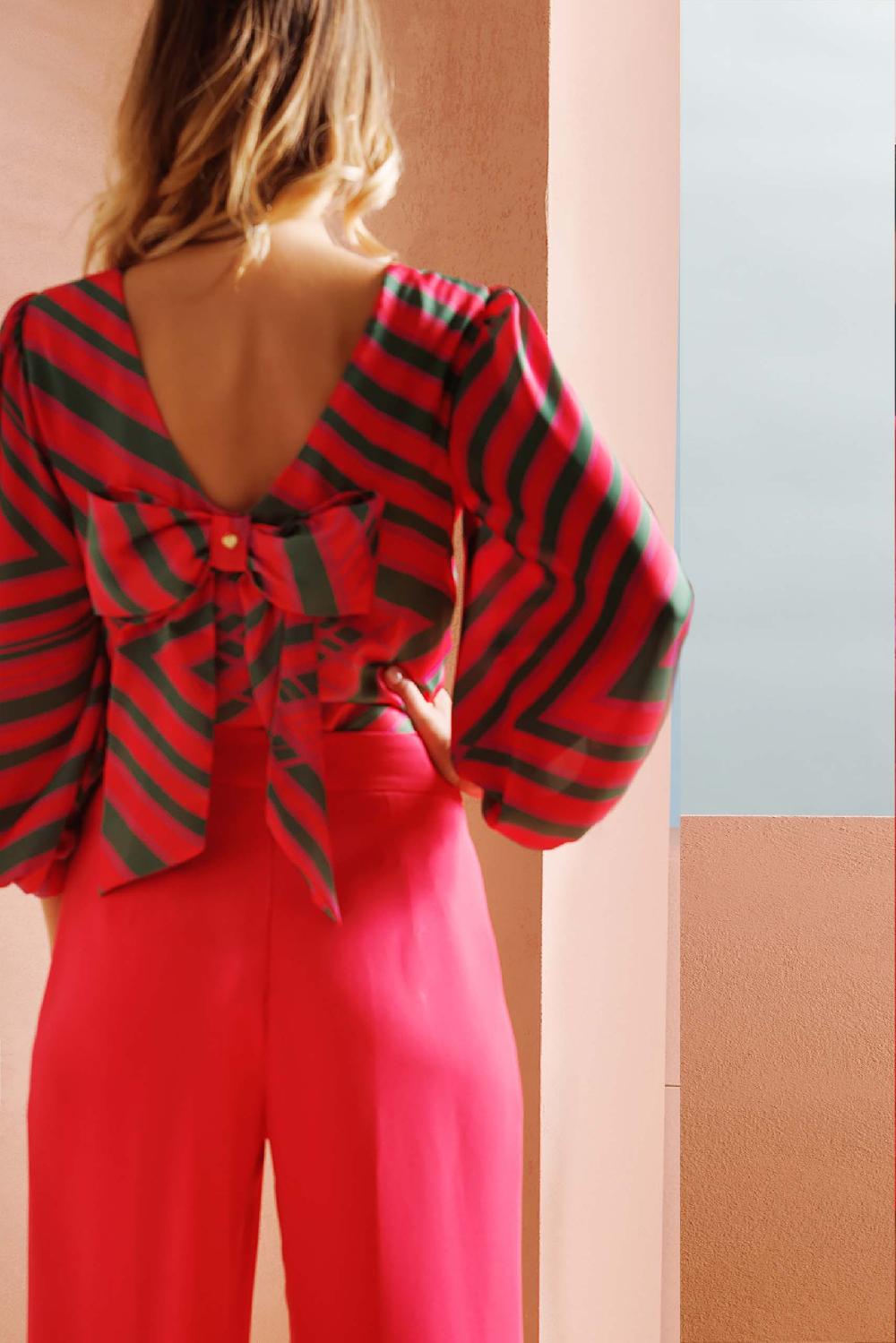 linea raffaelli Green & coral pantsuit