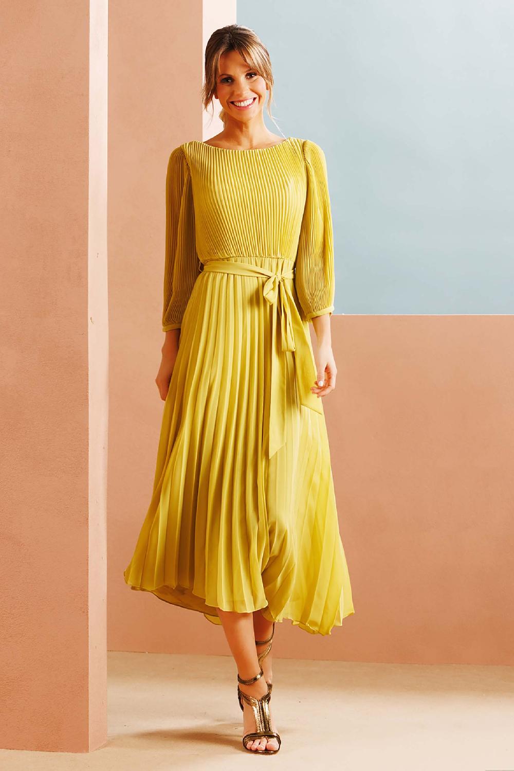 linea raffaelli Lemon plissé dress
