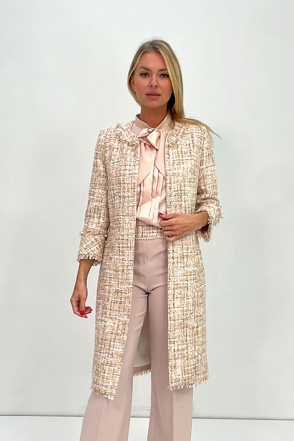 linea raffaelli Light pink tweed coat