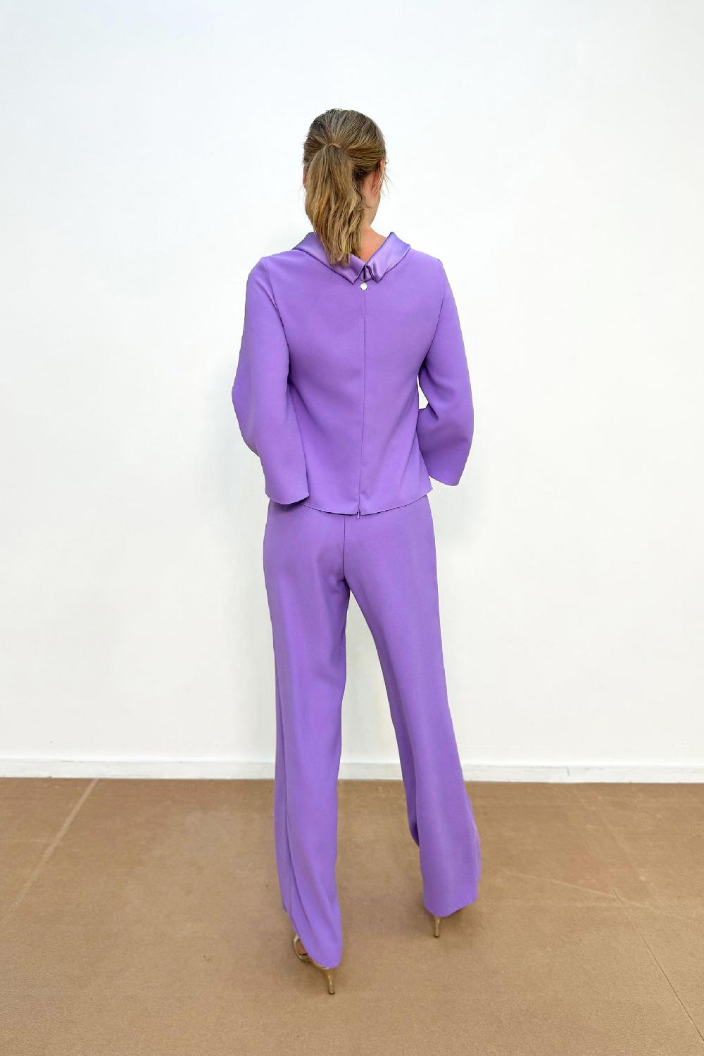 Linea Raffaelli Lilac Crêpe Satin Pantsuit