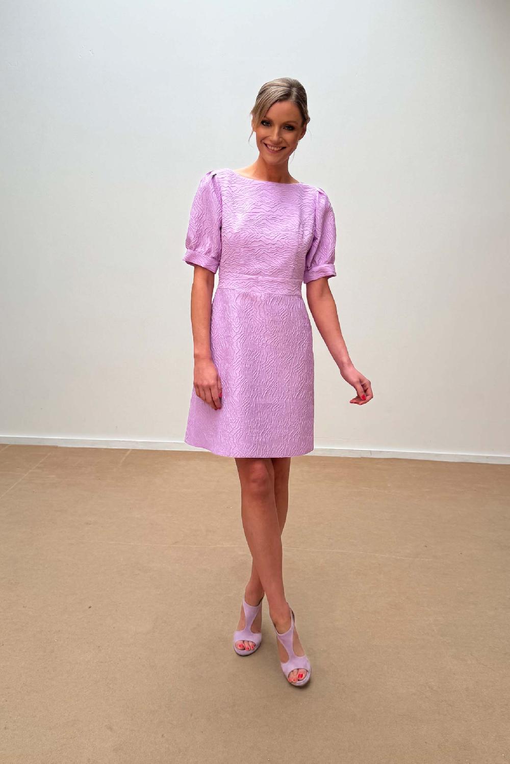 linea raffaelli Lilac jacquard dress