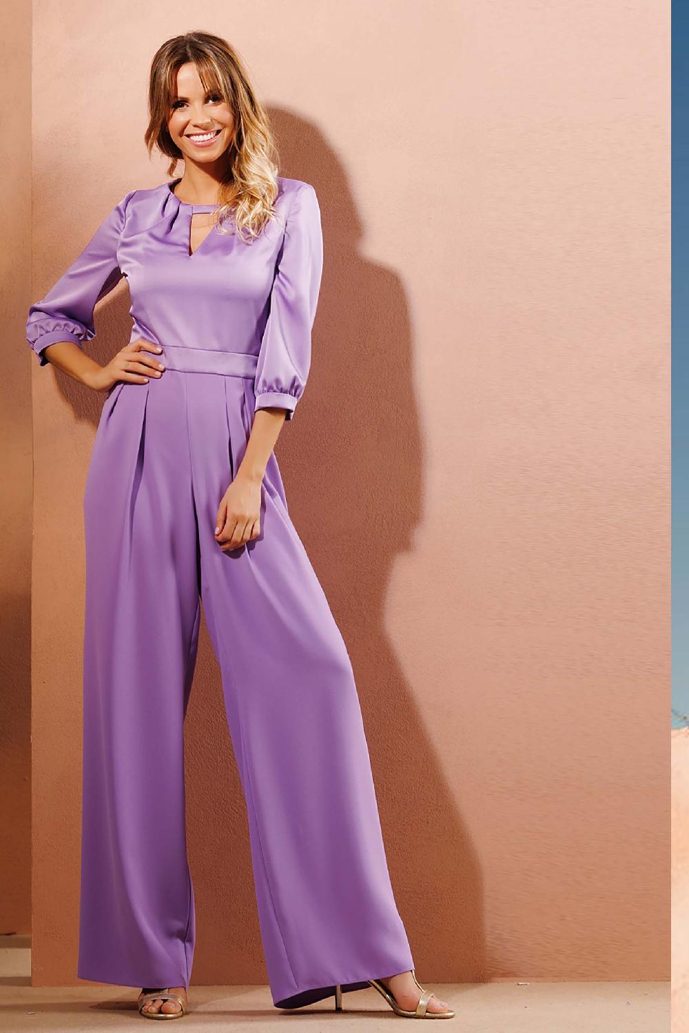 linea raffaelli Lilac satin jumpsuit