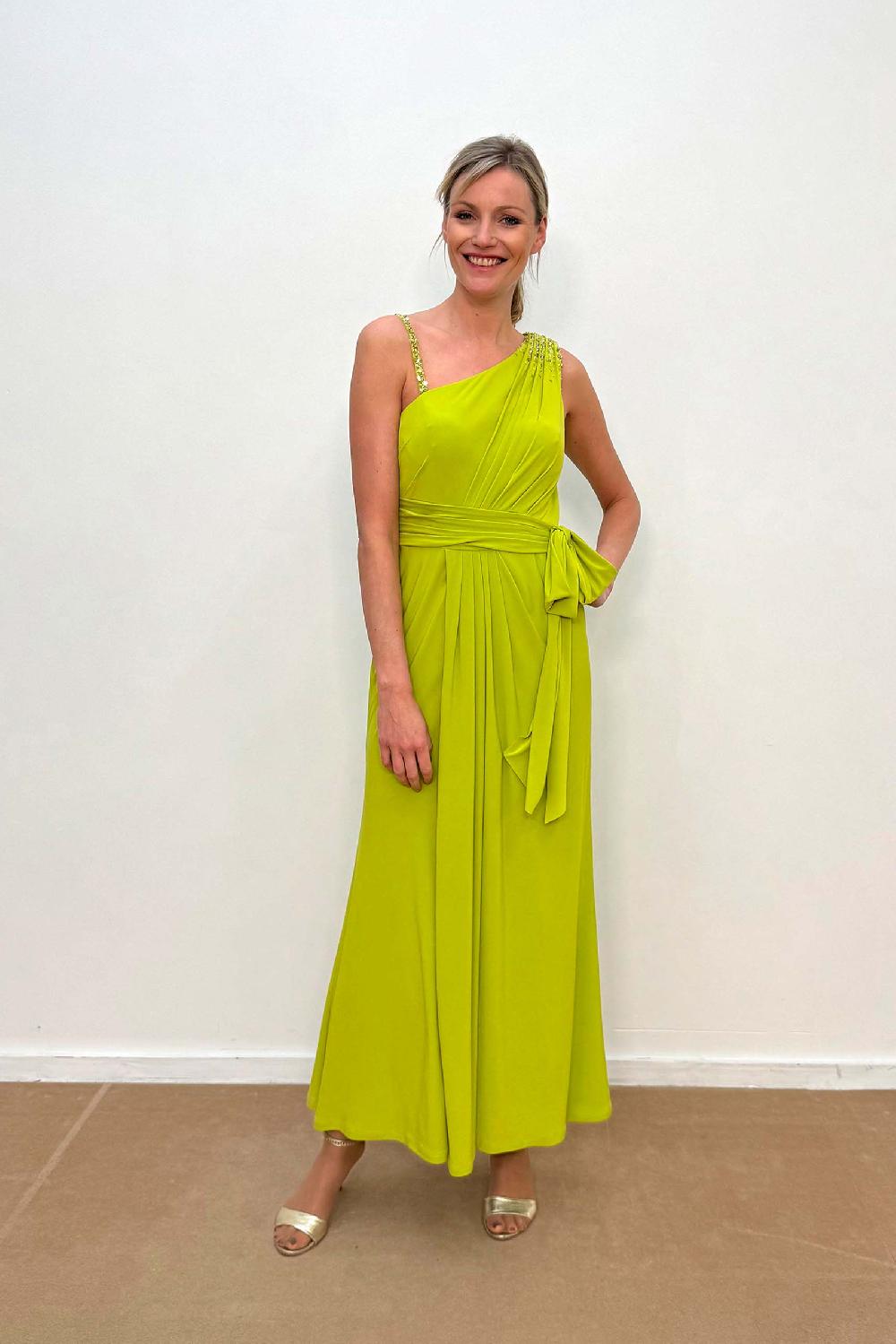 Linea Raffaelli Lime Green Evening Dress