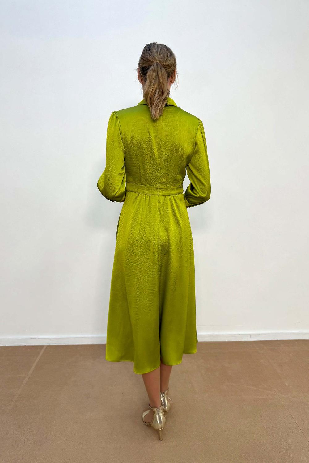 Linea Raffaelli Lime Green Midi Dress