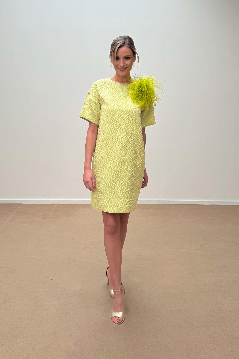 linea raffaelli Lime jacquard dress