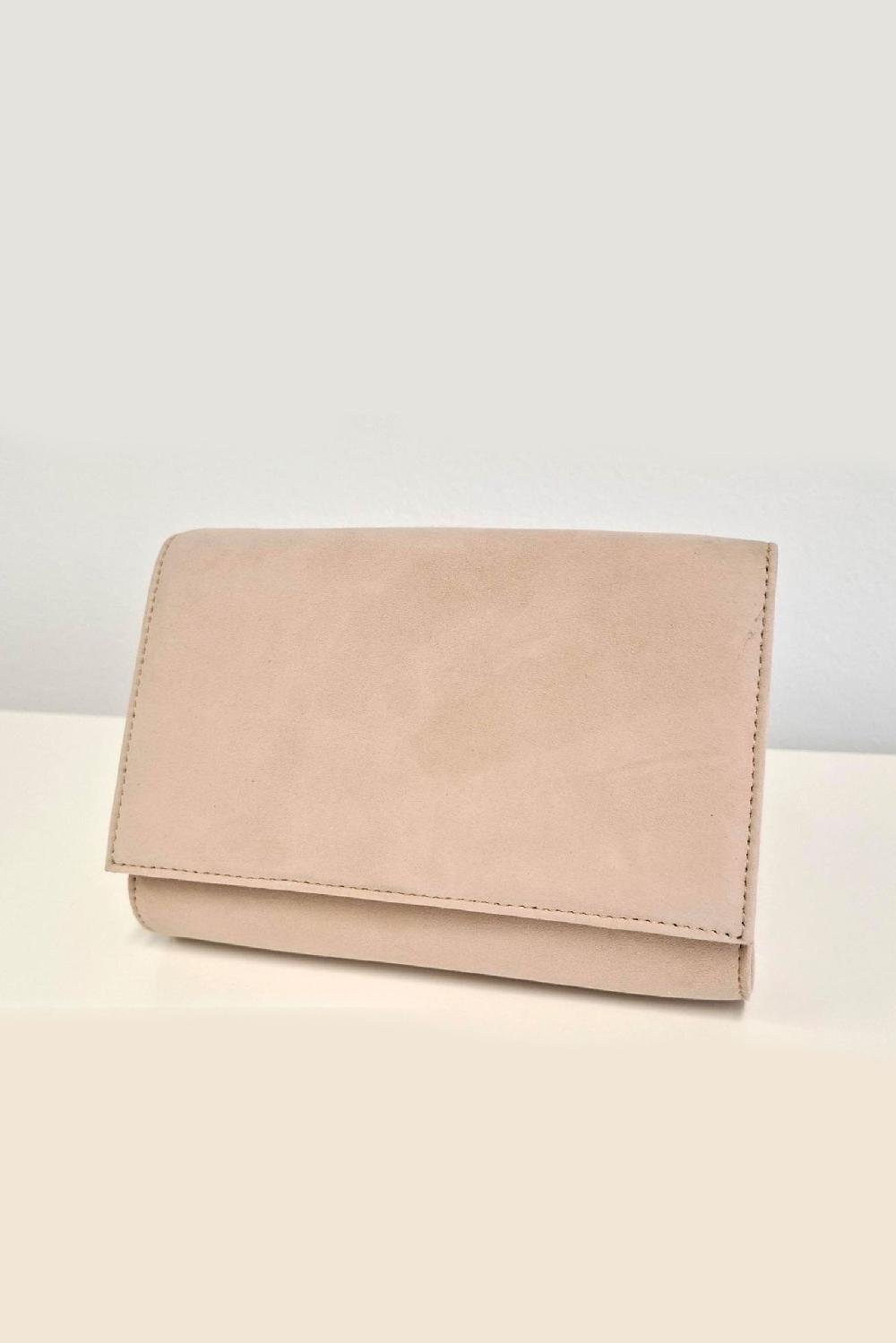 linea raffaelli Nude suéde foldover clutch