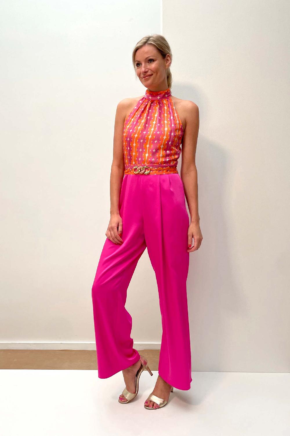Linea Raffaelli Orange & Fuchsia Jumpsuit