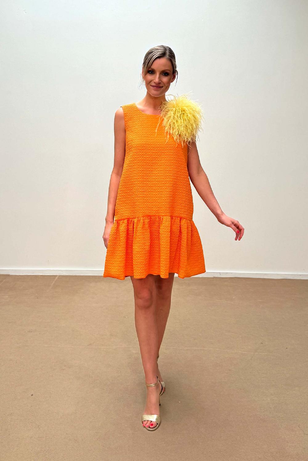 linea raffaelli Orange loose fitting dress