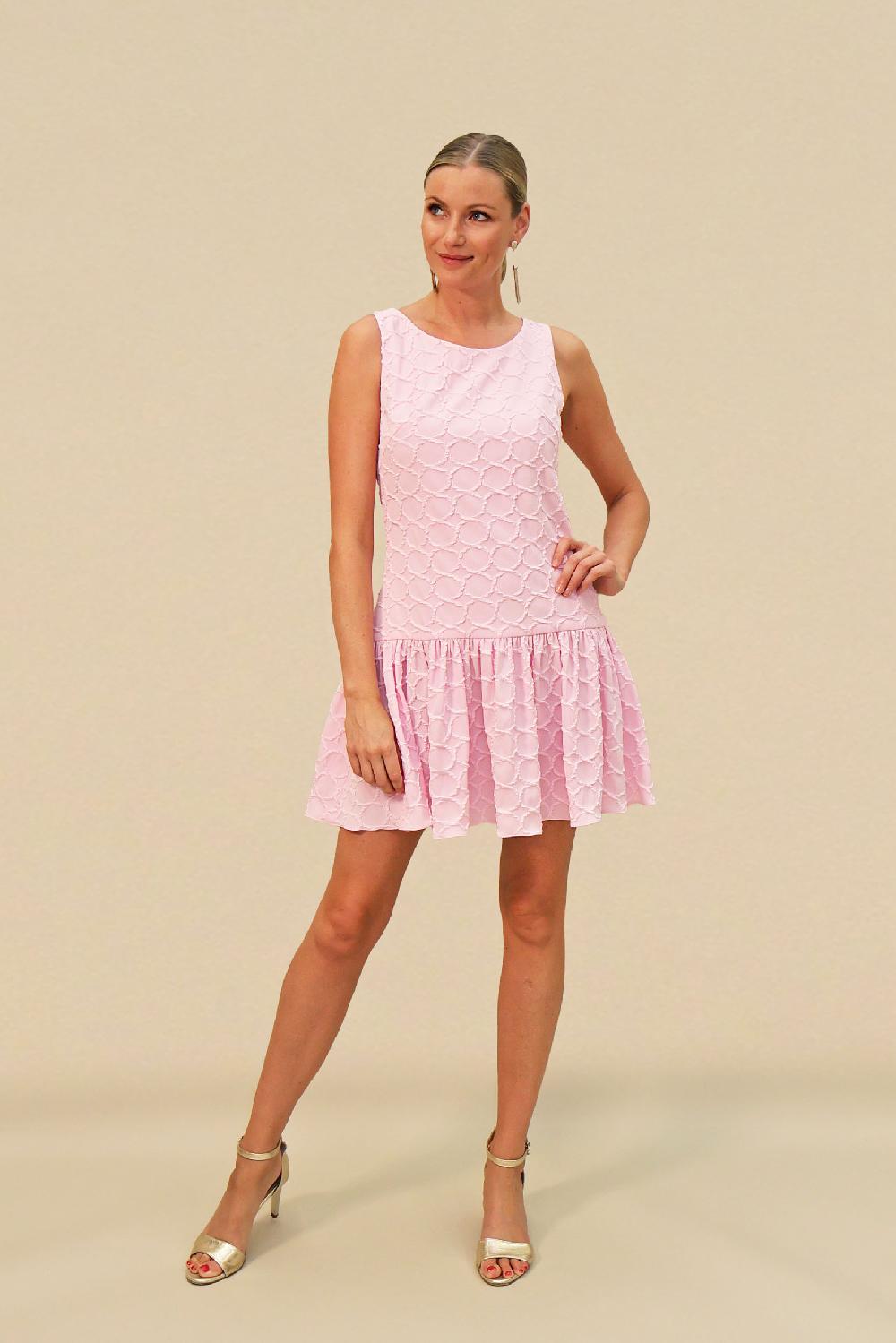 linea raffaelli Pink jacquard shift dress