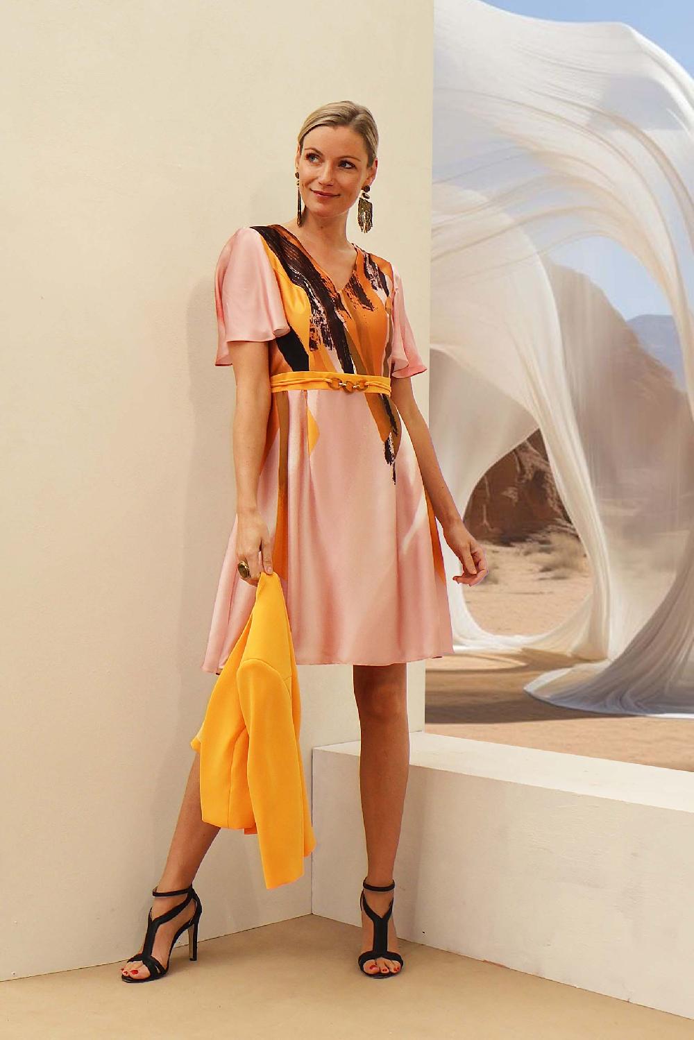 linea raffaelli Pink & orange a-line dress