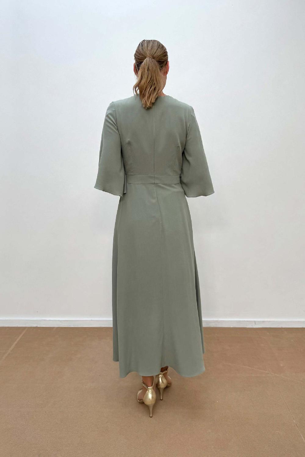 Linea Raffaelli Saige Green Wrap Dress