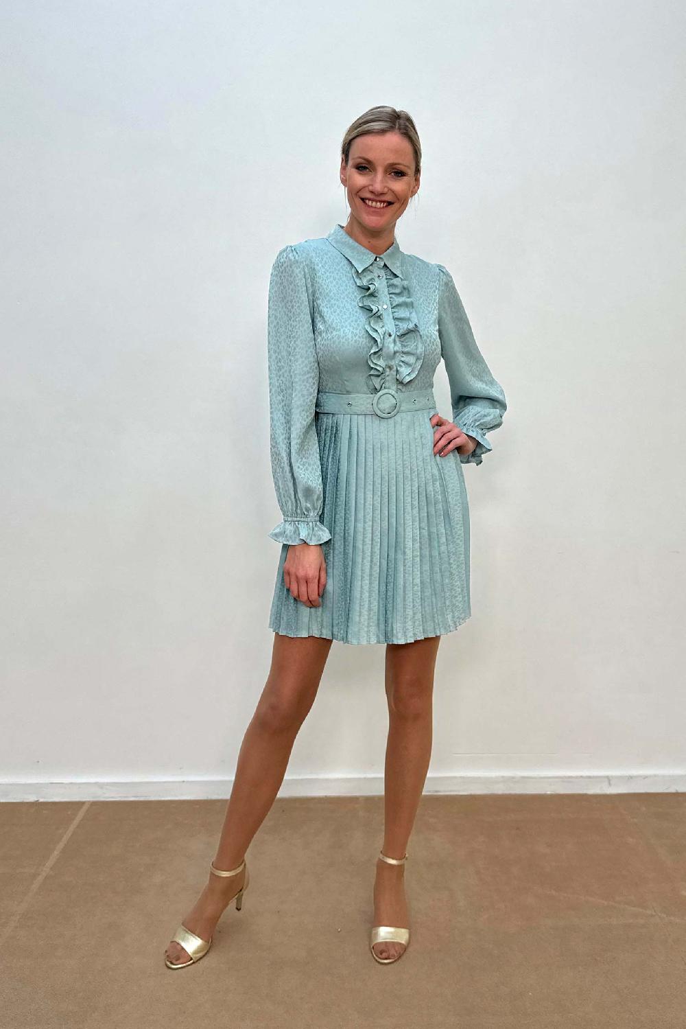 Linea Raffaelli Seagreen Satin Dress