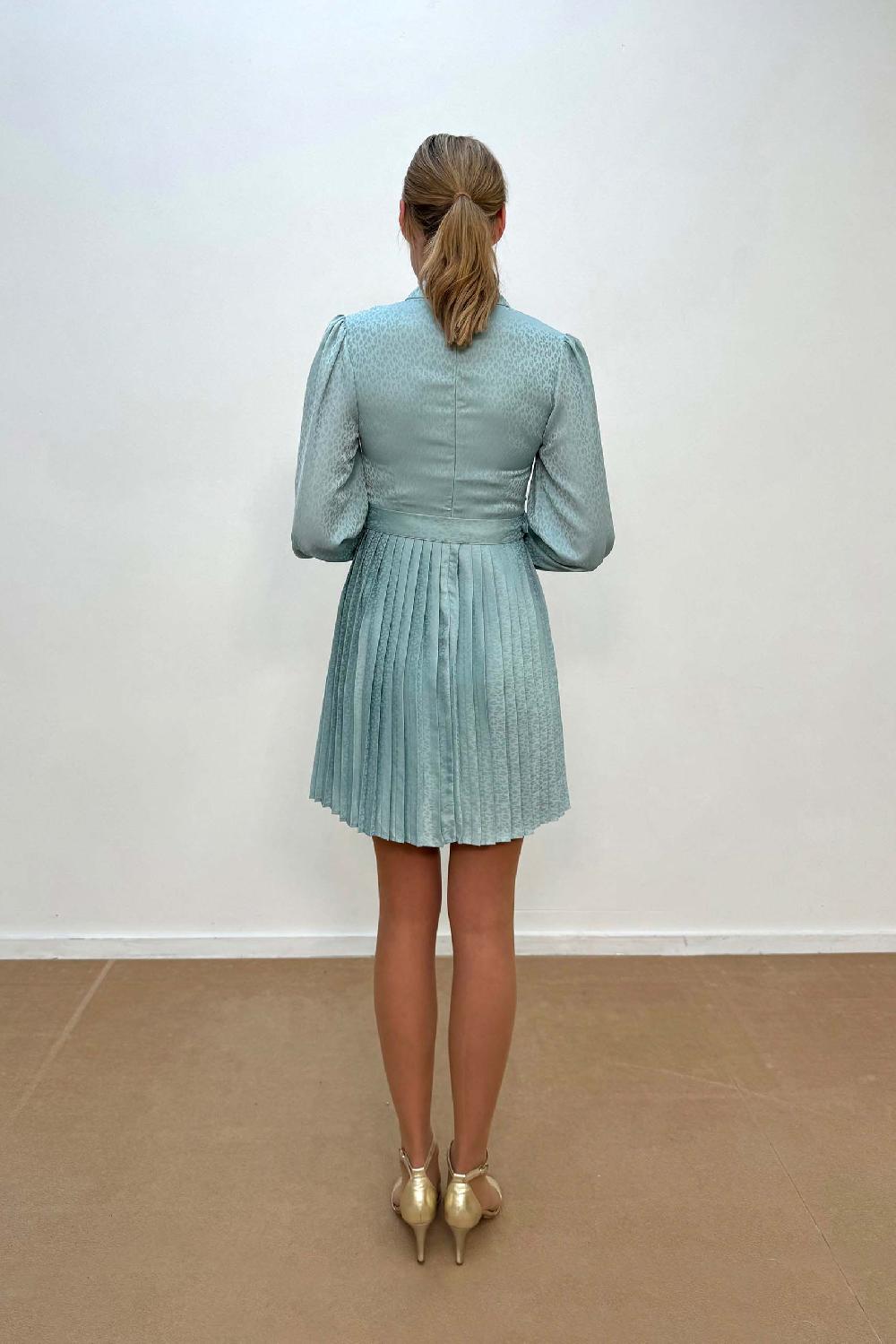 Linea Raffaelli Seagreen Satin Dress