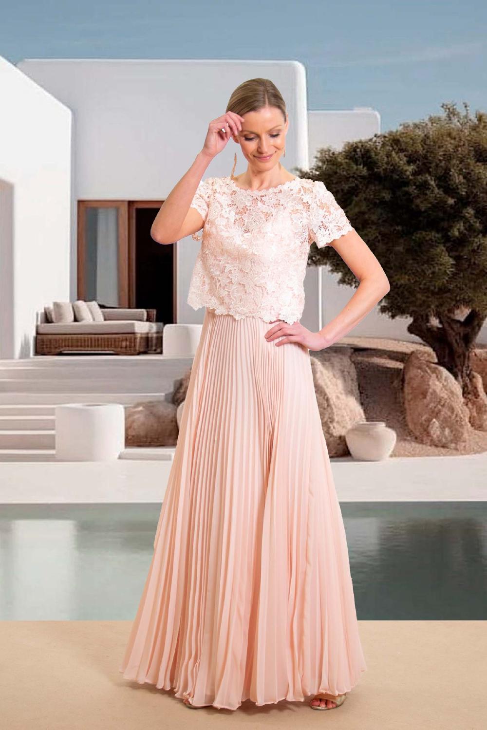 linea raffaelli Soft pink plissé combi