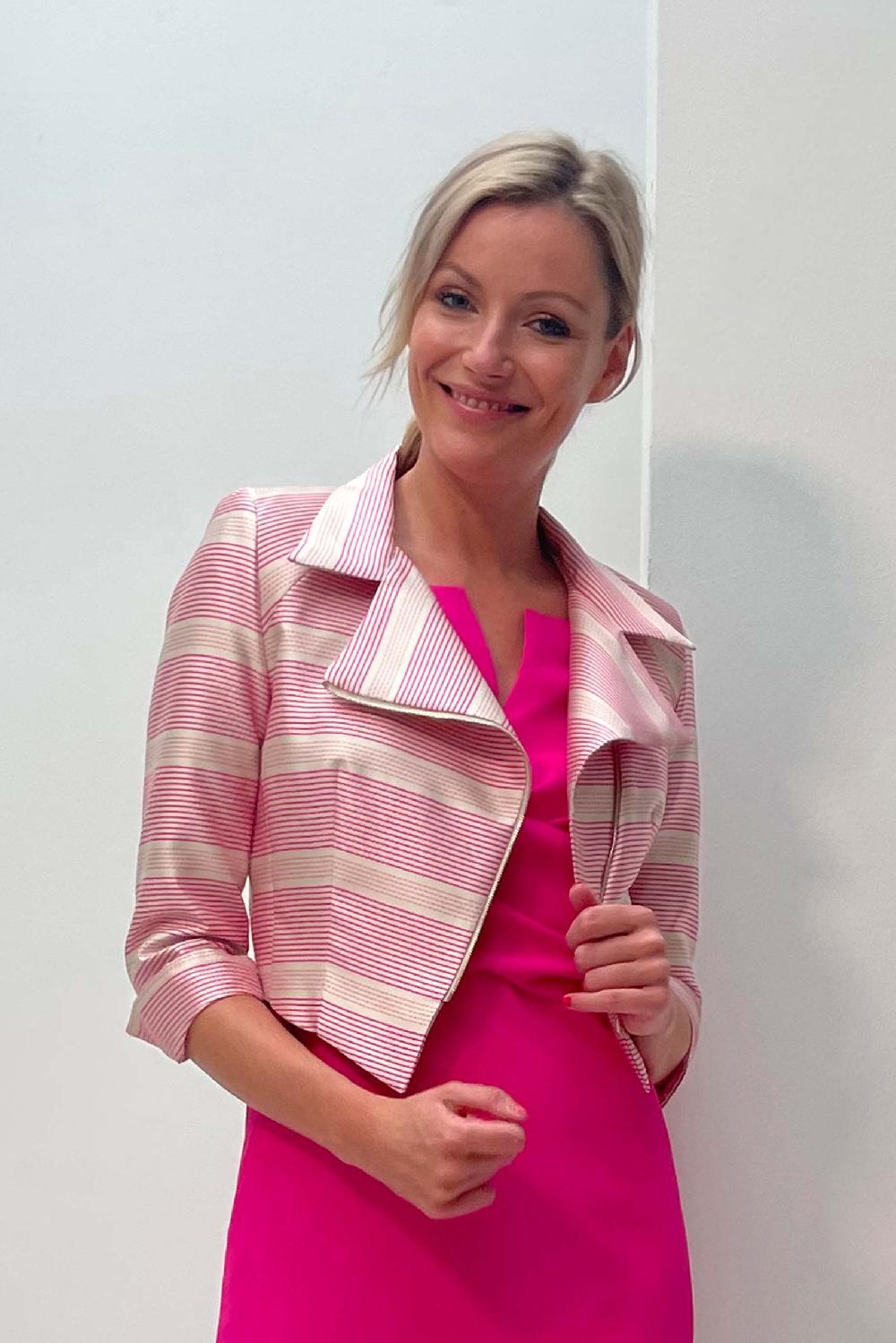 linea raffaelli Striped fuchsia jacket