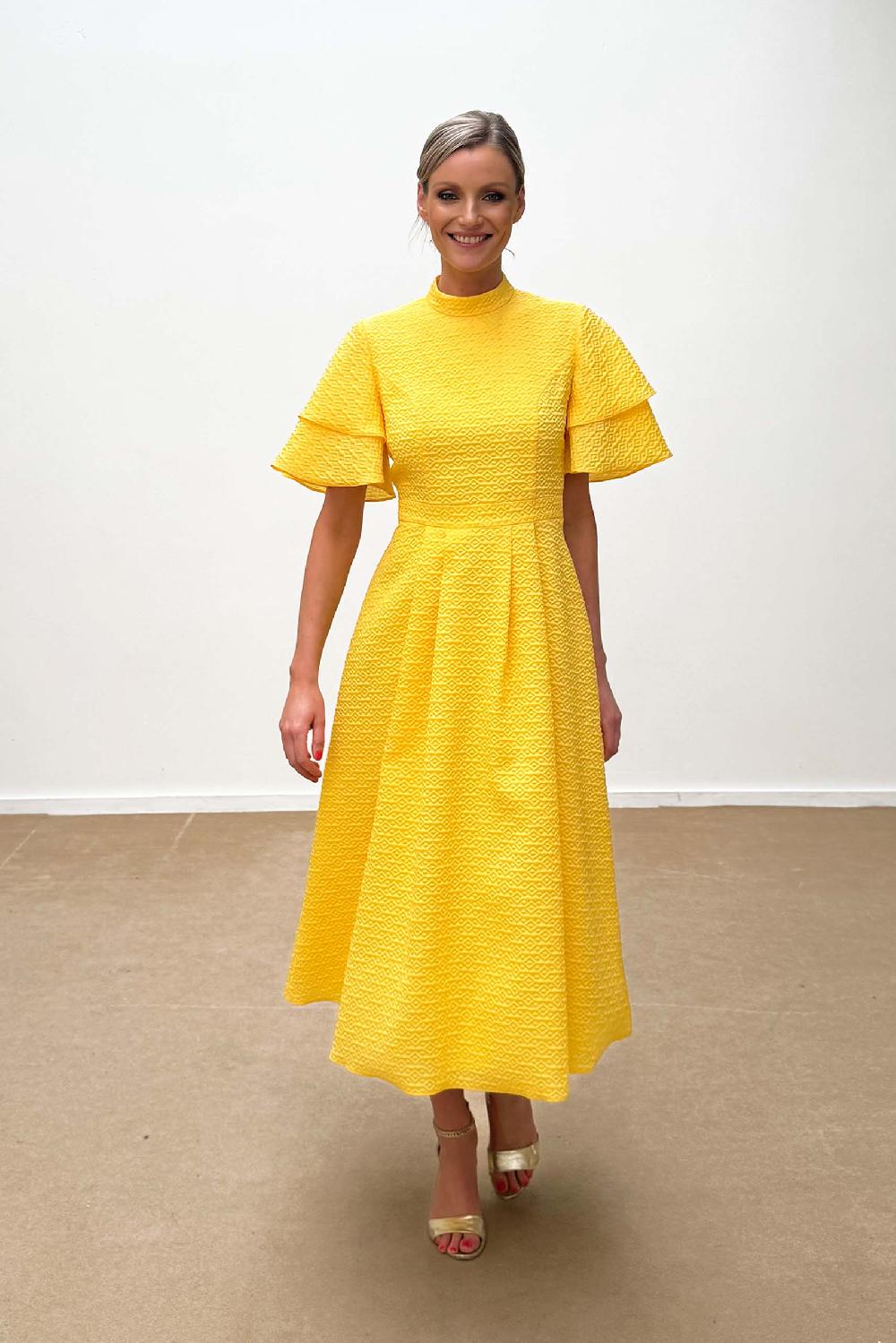 linea raffaelli Yellow midi dress