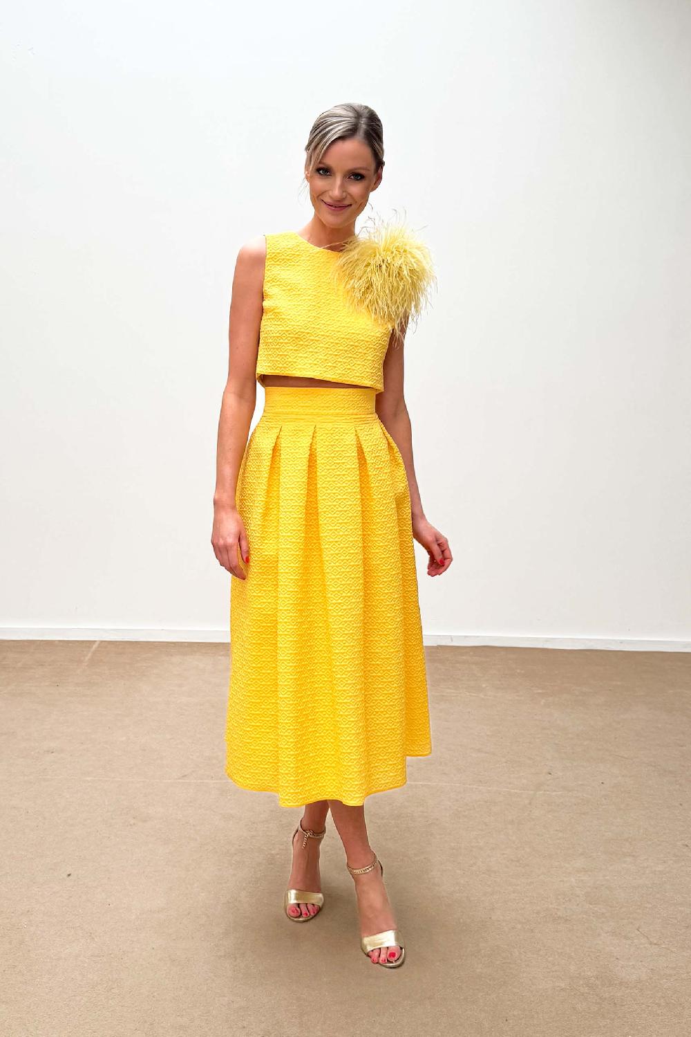 linea raffaelli Yellow top & midi skirt