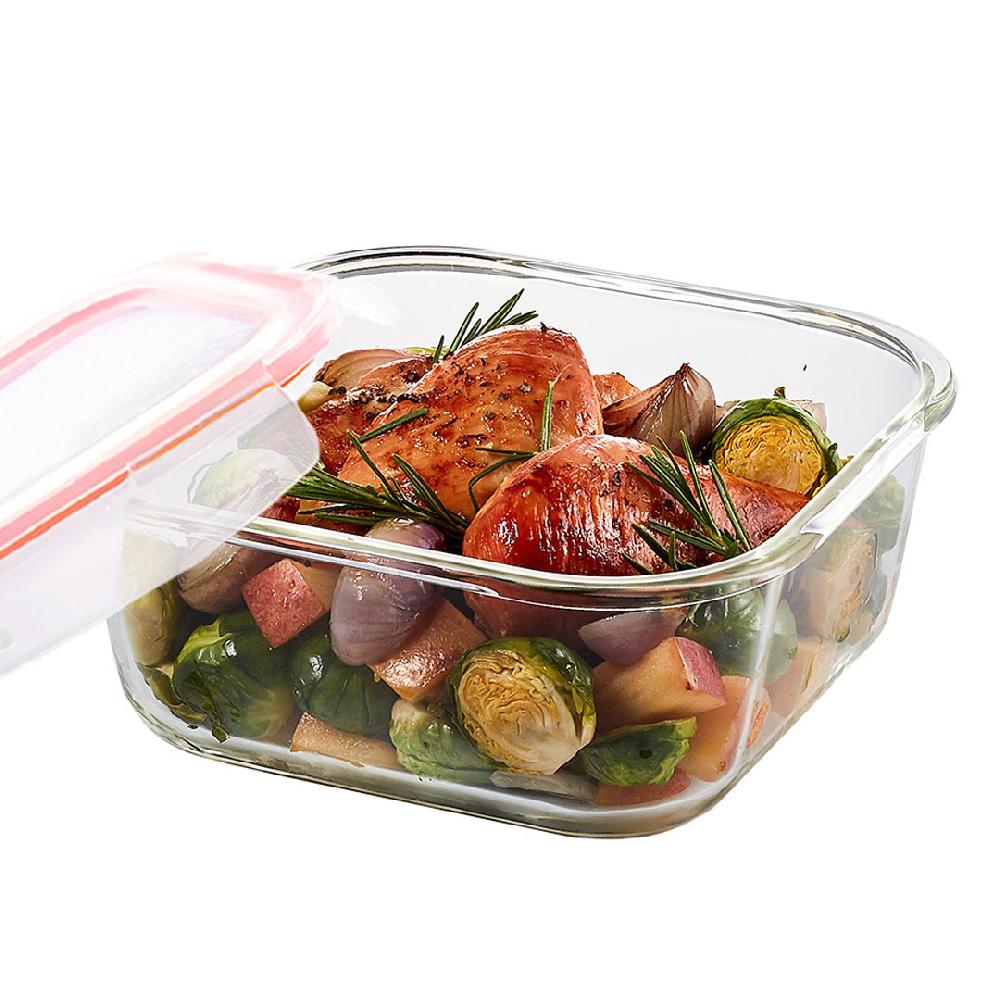 lock & lock Glazen ovenschaal met deksel 1.4 liter vierkant