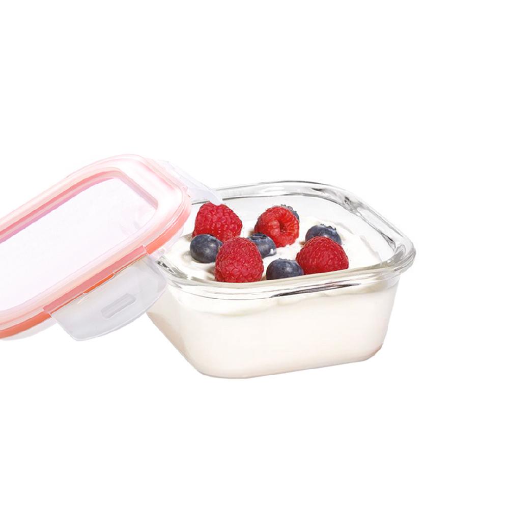 lock & lock Glazen ovenschaaltje met deksel 300 ml vierkant