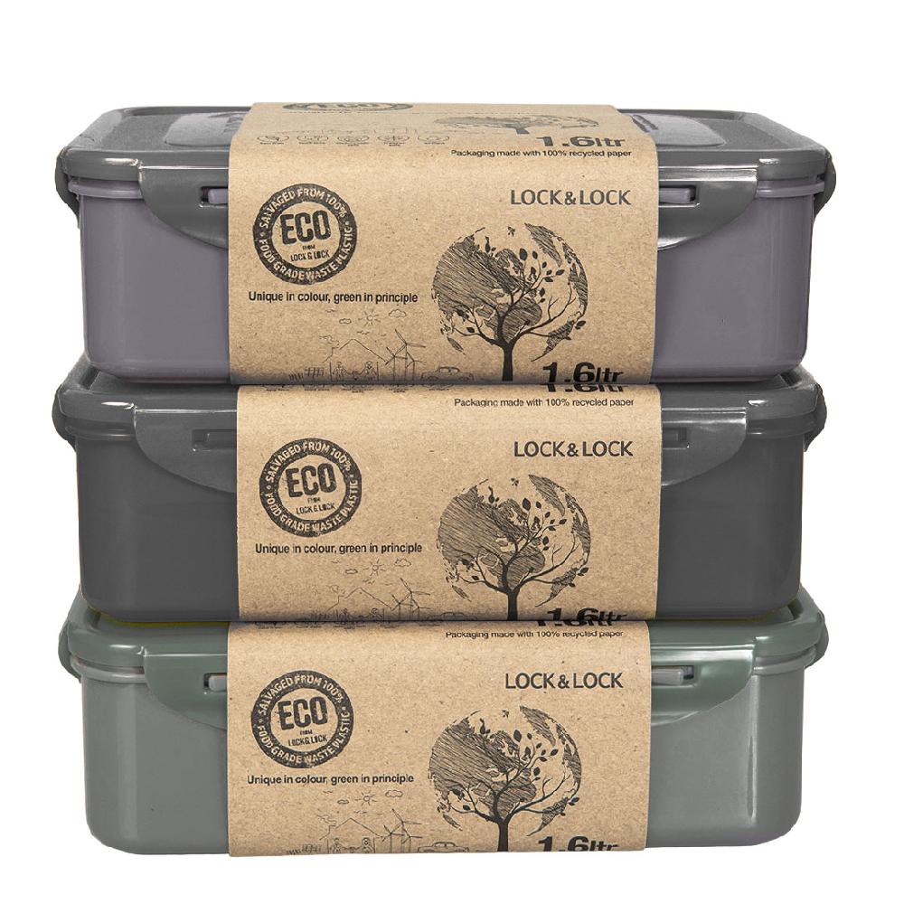 Lock & Lock ECO Vershouddozen 1600 Ml Set 3-delig