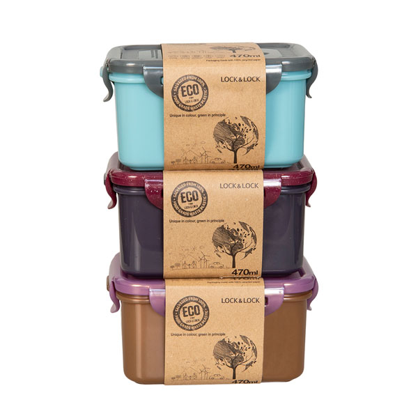 Lock & Lock ECO Vershouddozen 470 Ml Set 3-delig