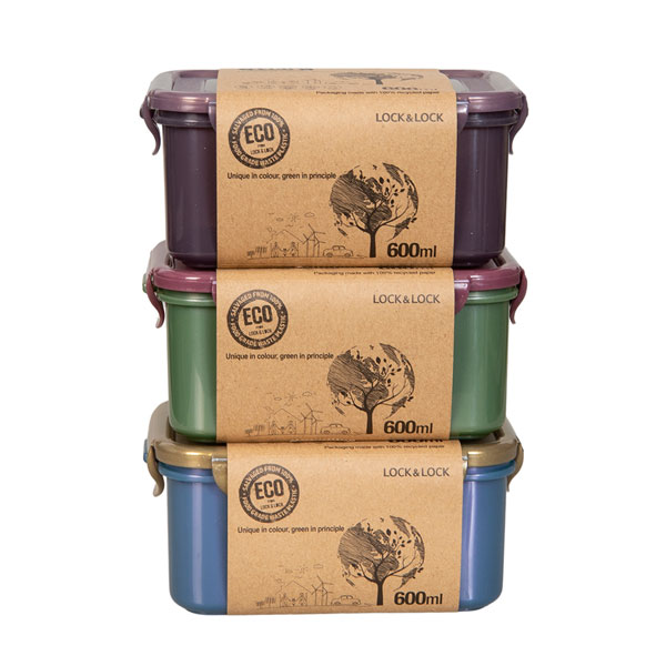 Lock & Lock ECO Vershouddozen 600 Ml Set 3-delig