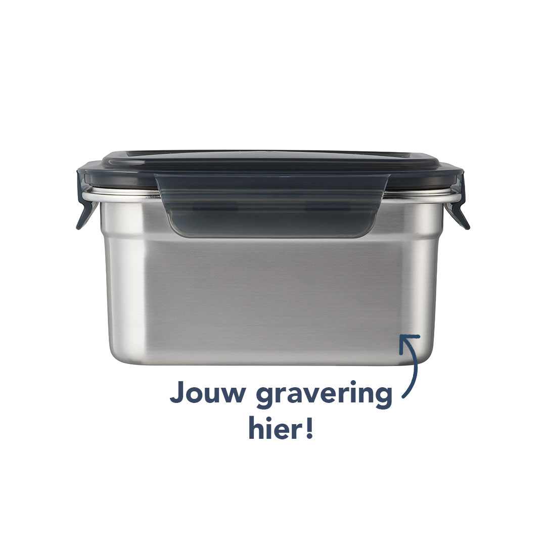lock & lock RVS vershouddoos 1000 ml met gravering