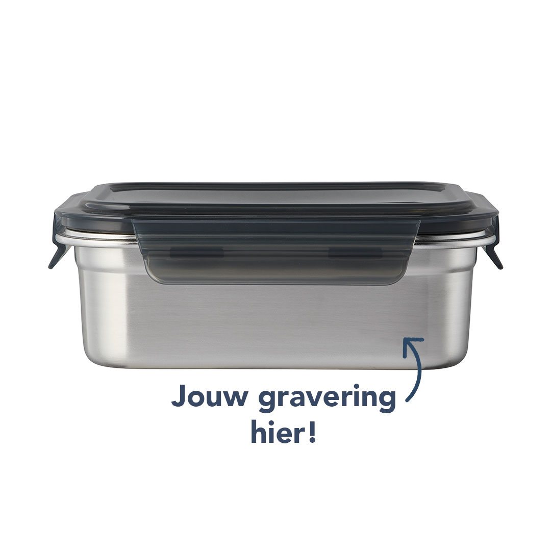lock & lock RVS vershouddoos 1200 ml met gravering