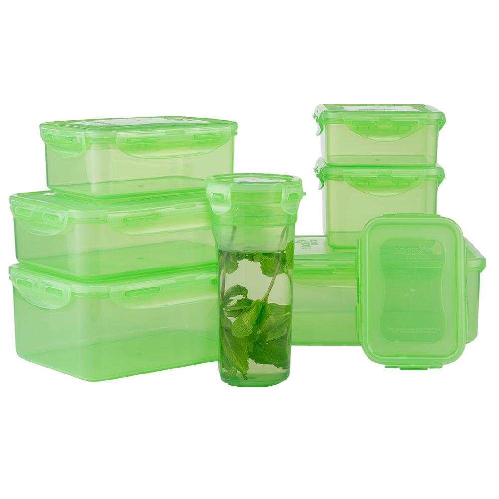 lock & lock Set vershouddozen 8-delig in fris groen