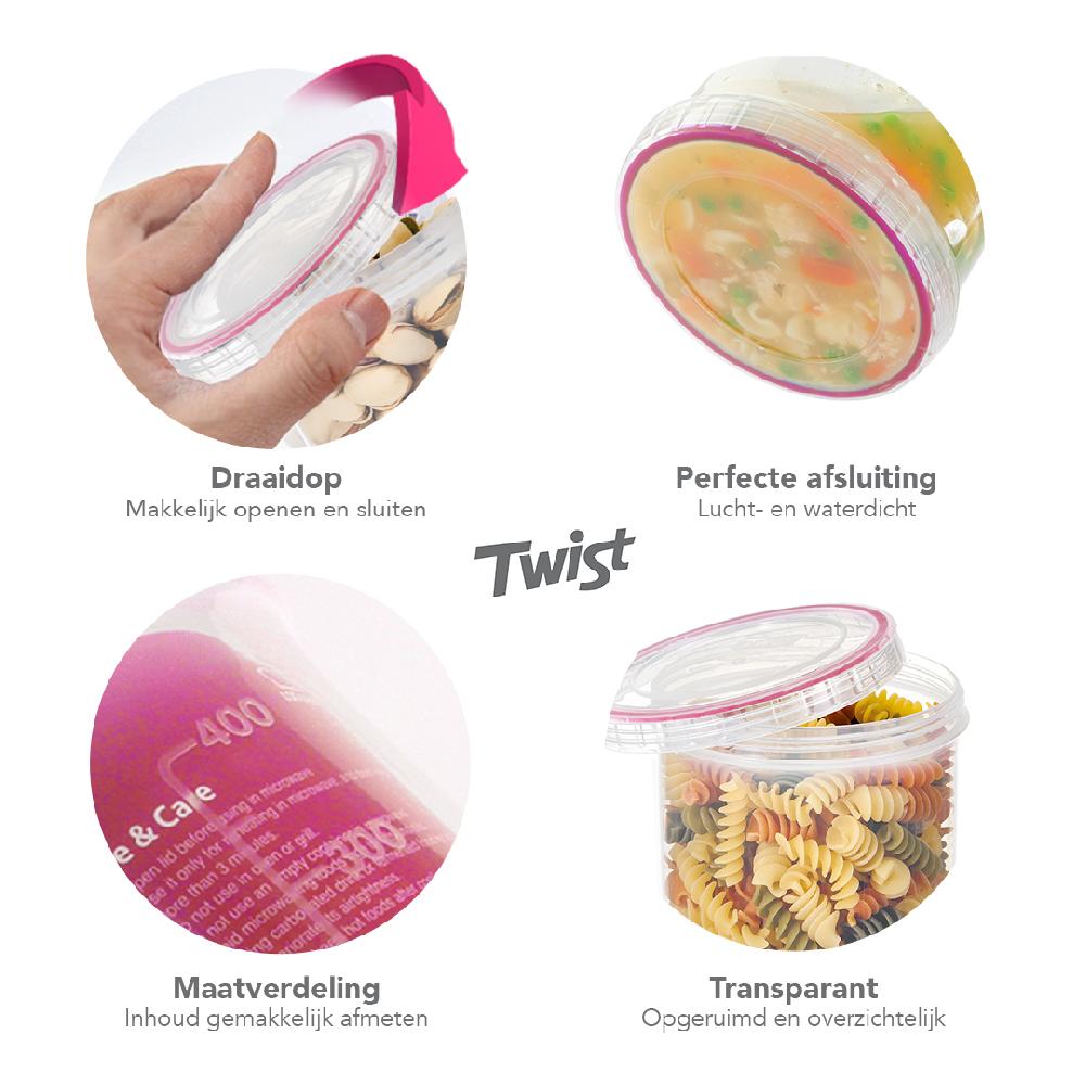 Lock & Lock Twist Vershouddozen 760 Ml Set 2-delig