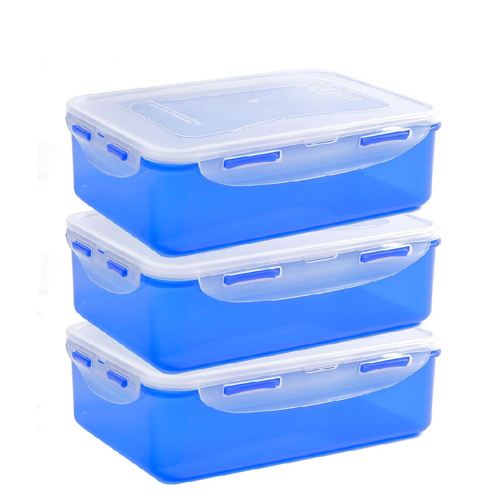 lock & lock Vershouddozen 1600 ml blauw set 3-delig