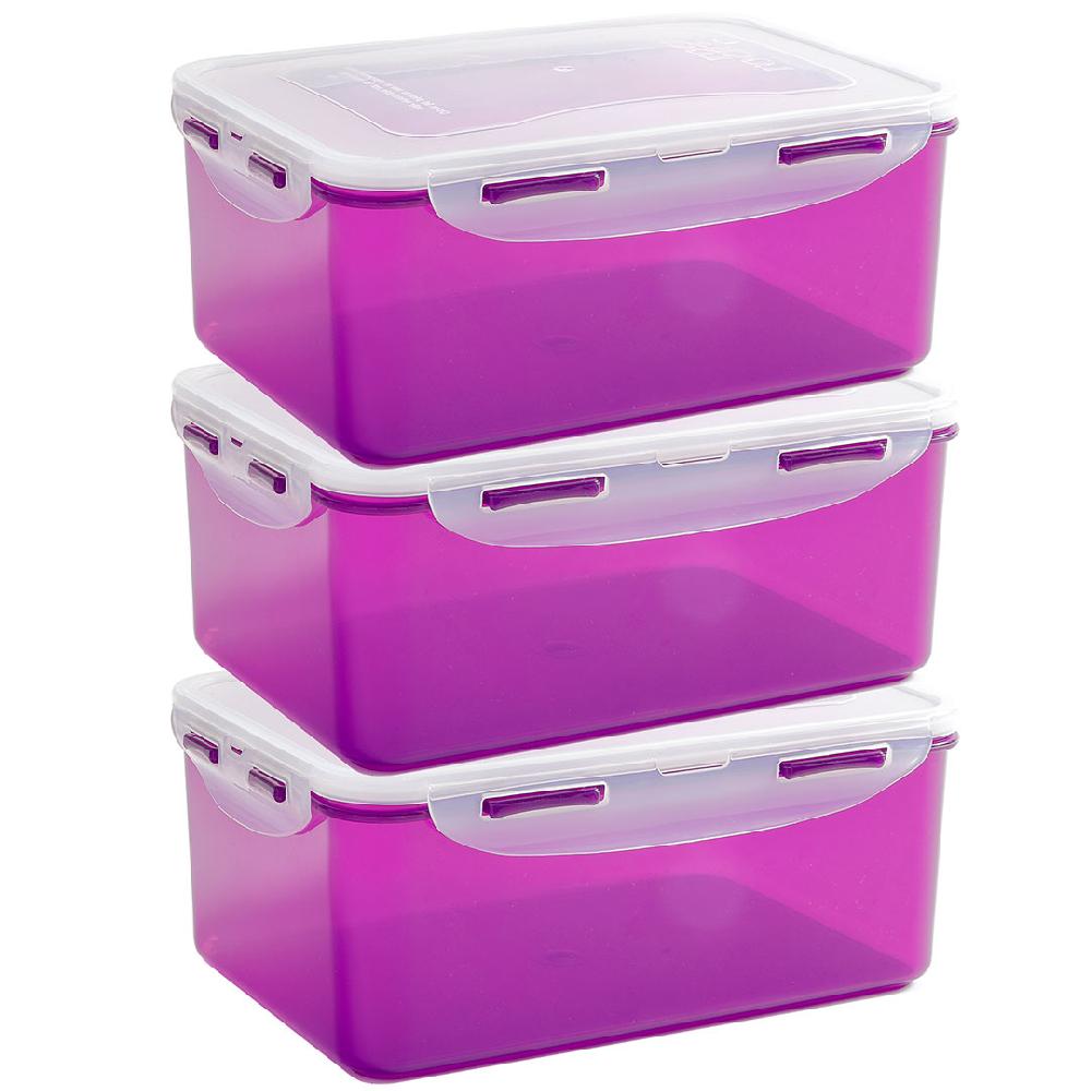 lock & lock Vershouddozen 2300 ml paars set 3-delig
