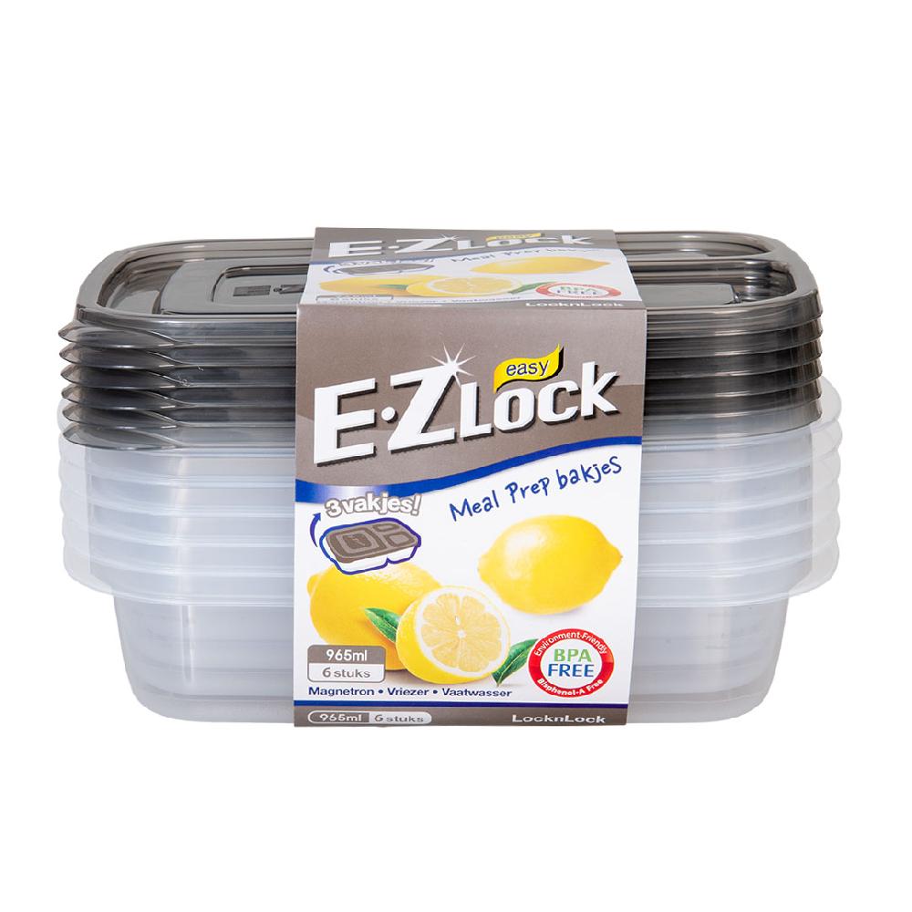 Lock & Lock Meal Prep Bakjes 965 Ml Met Vakjes | 6 Stuks