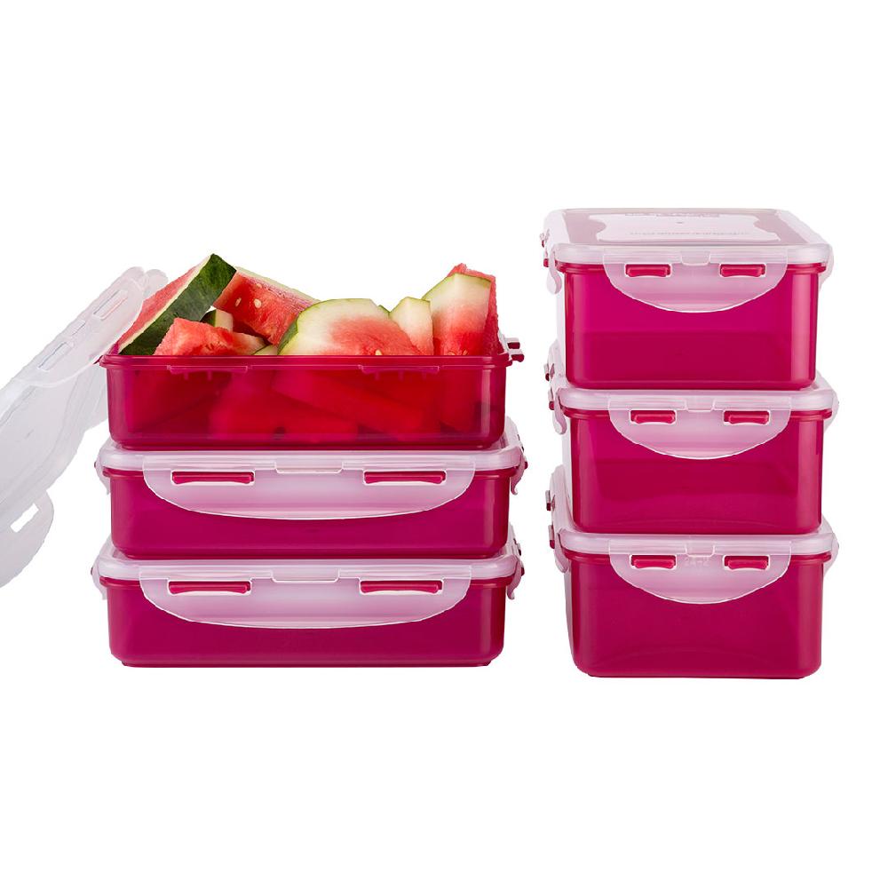lock & lock Set vershouddozen 6-delig Berries (3x 1000ml en 3x 800ml)