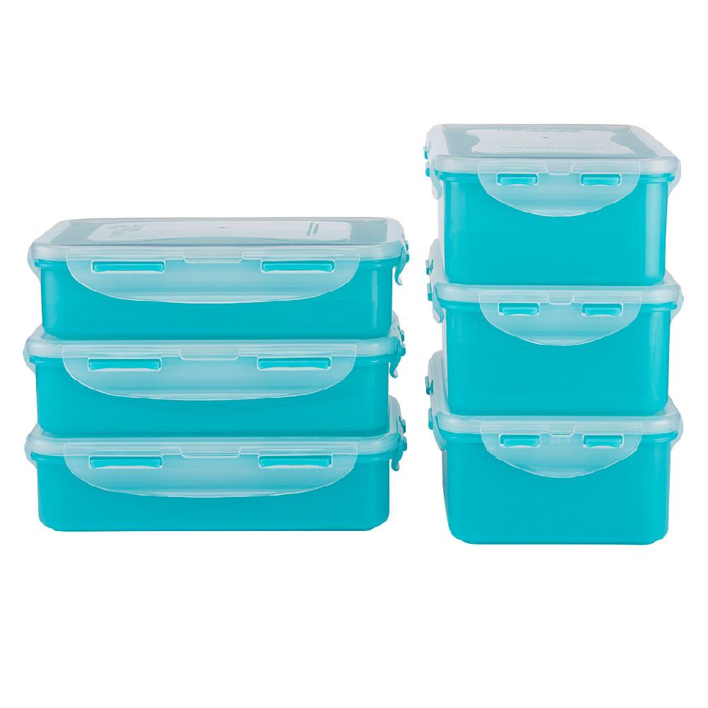 Lock & Lock Set Vershouddozen 6-delig Turquoise (3x 1000ml En 3x 800ml)