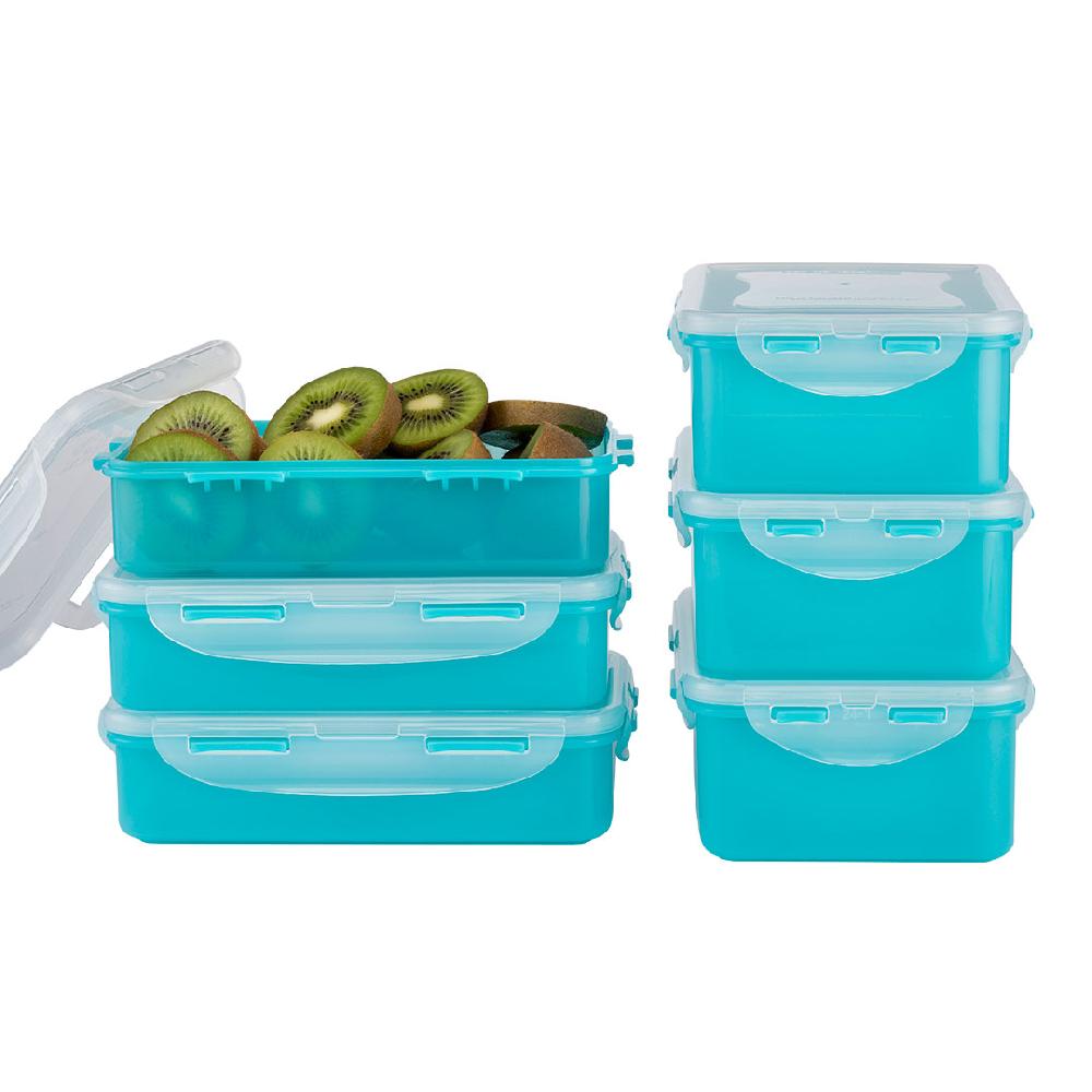 lock & lock Set vershouddozen 6-delig Turquoise (3x 1000ml en 3x 800ml)