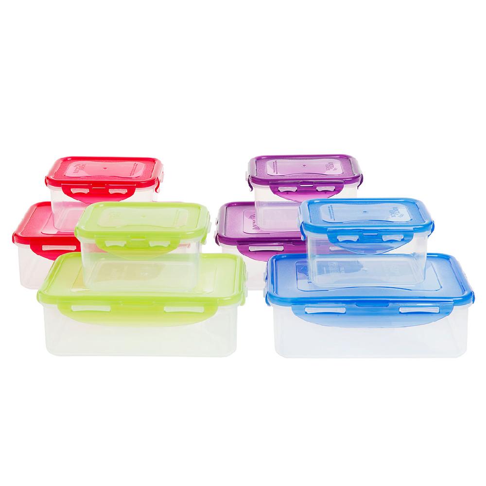 lock & lock Set vershouddozen 8-delig gekleurde deksel