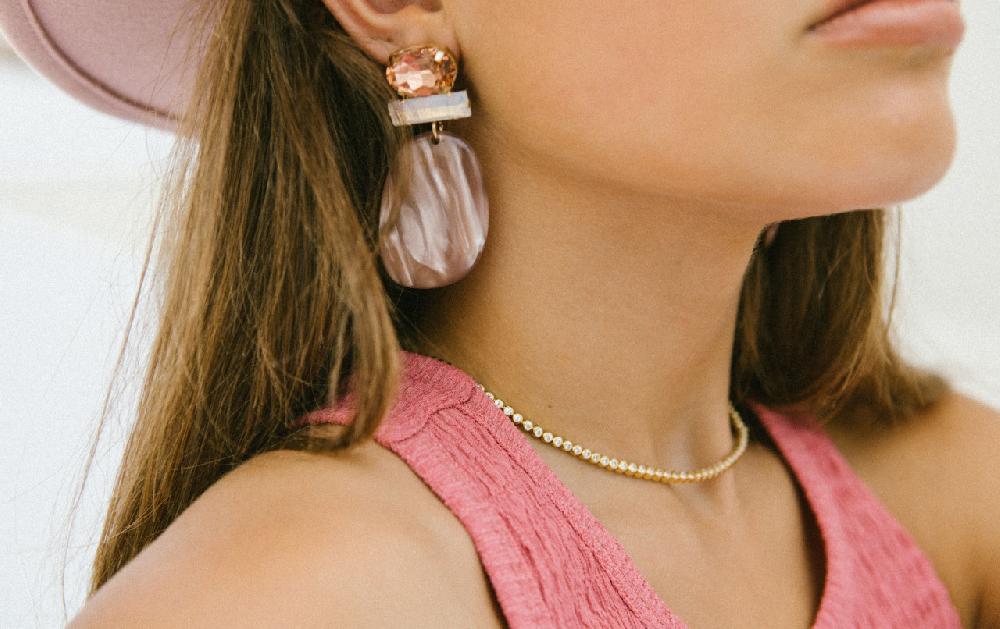 Lott. Gioielli Aurora Nude Parel Oorbellen Oval L Strass