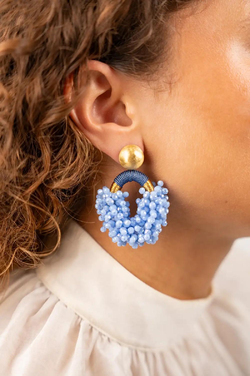 Lott. Gioielli Azuur Blauwe Oorbellen Eve Ovaal M Tonal DS