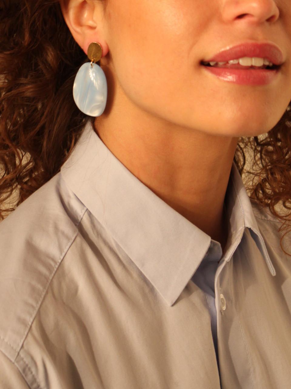 Lott. Gioielli Azuur Oorbellen Little Sara Asymmetrisch Ovaal S