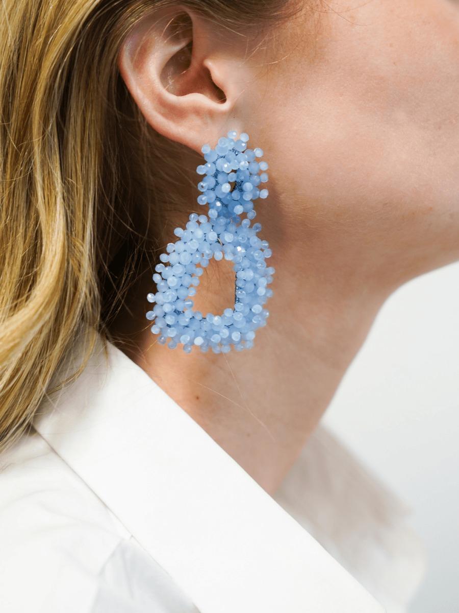 Lott. Gioielli Baby Blauwe Oorbellen Rifka Glassberry Vierkant