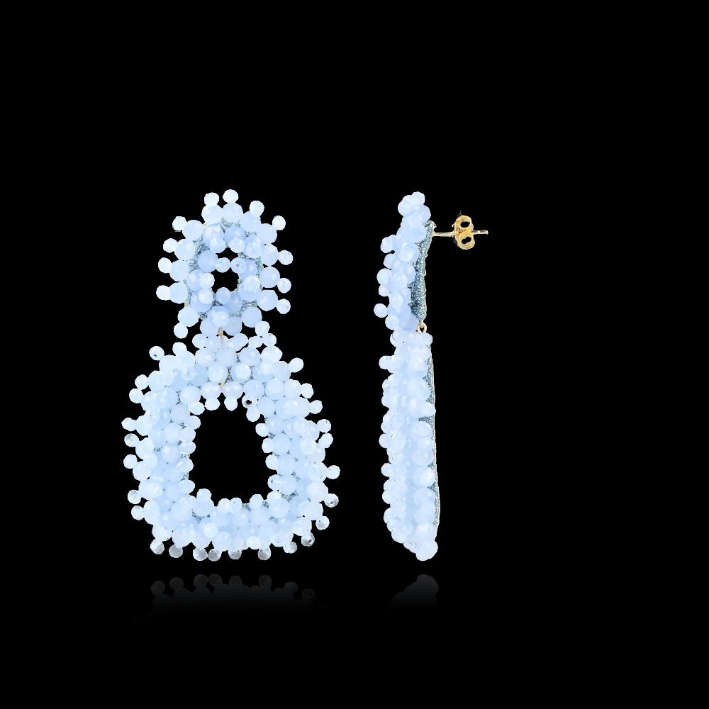 lott. gioielli Baby Blauwe Oorbellen Rifka Glassberry Vierkant