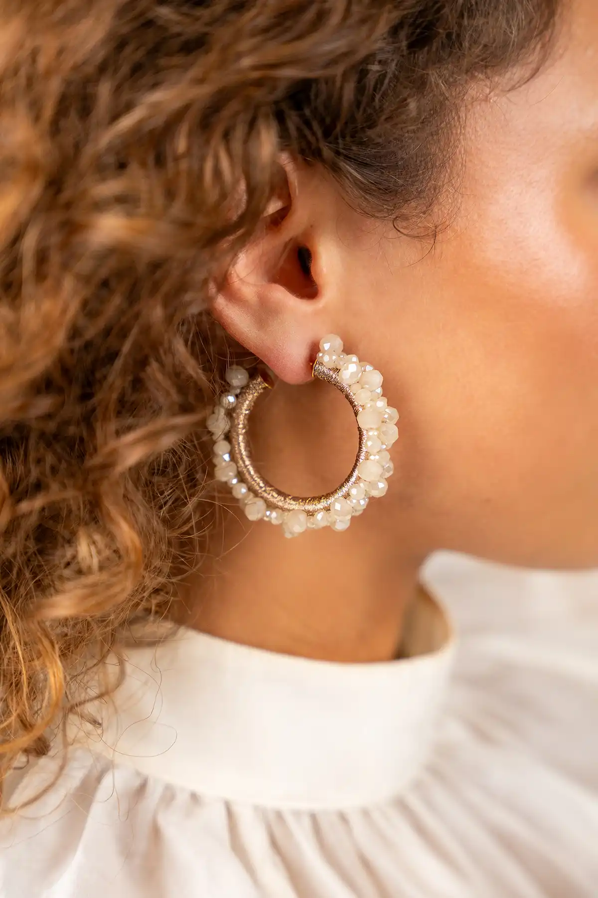 Lott. Gioielli Beige Oorbellen Brecht Glassberry Creool