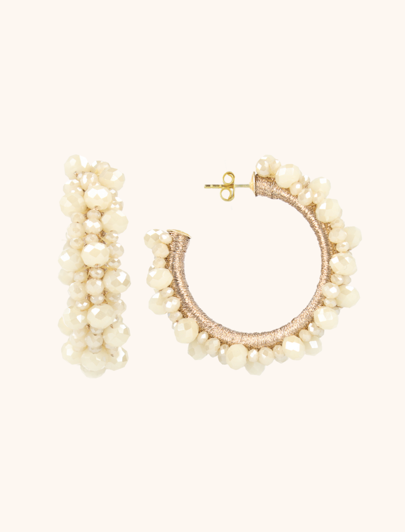 lott. gioielli Beige Oorbellen Brecht Glassberry Creool